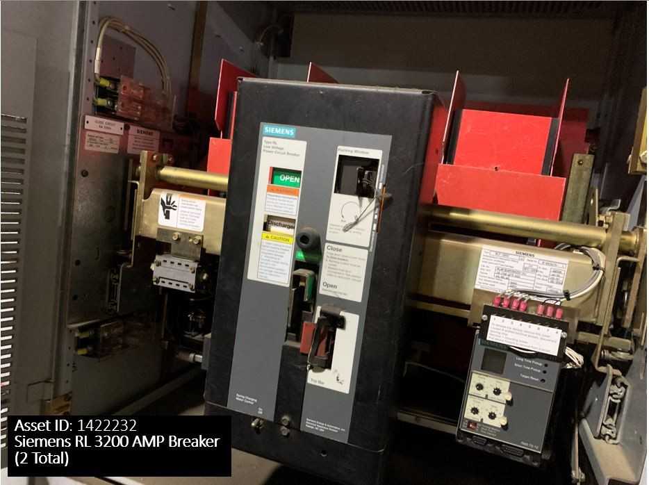 Siemens (1) RL 3200 Amp Breaker and (6) RL1600 Amp Breaker with Switch Gear - CIRCUIT BREAKERS