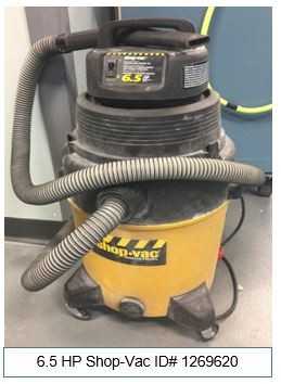 6.5 HP Shop Vac - PLANT & FACILITY