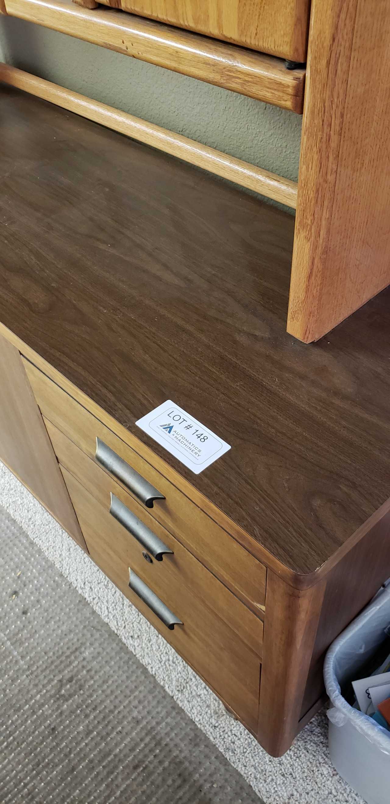 Office Side Table w/ Desk. Oak Finish - MISCELLANEOUS
