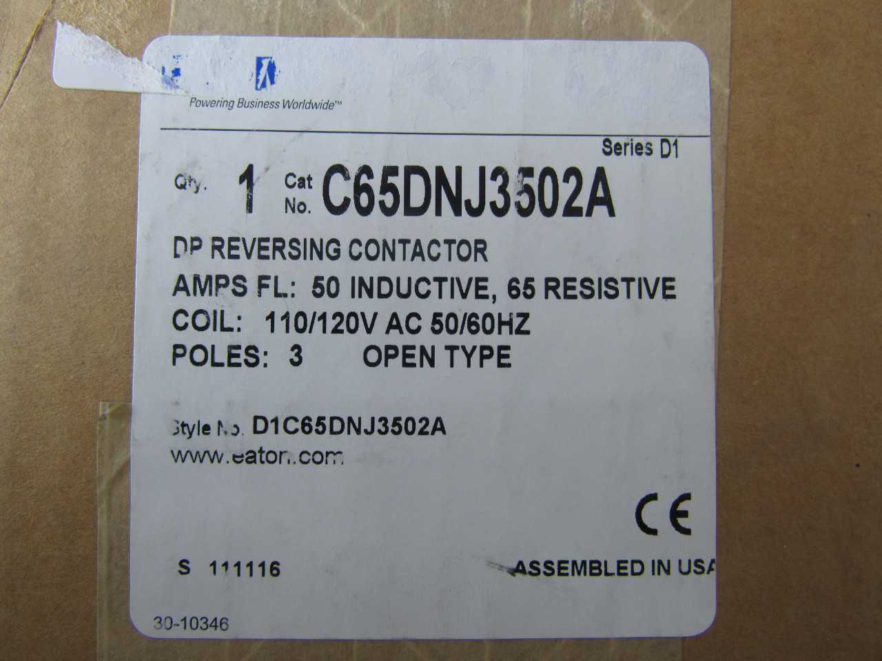 Lot of 1x C65DNJ3502A Contactor - CONTACTORS