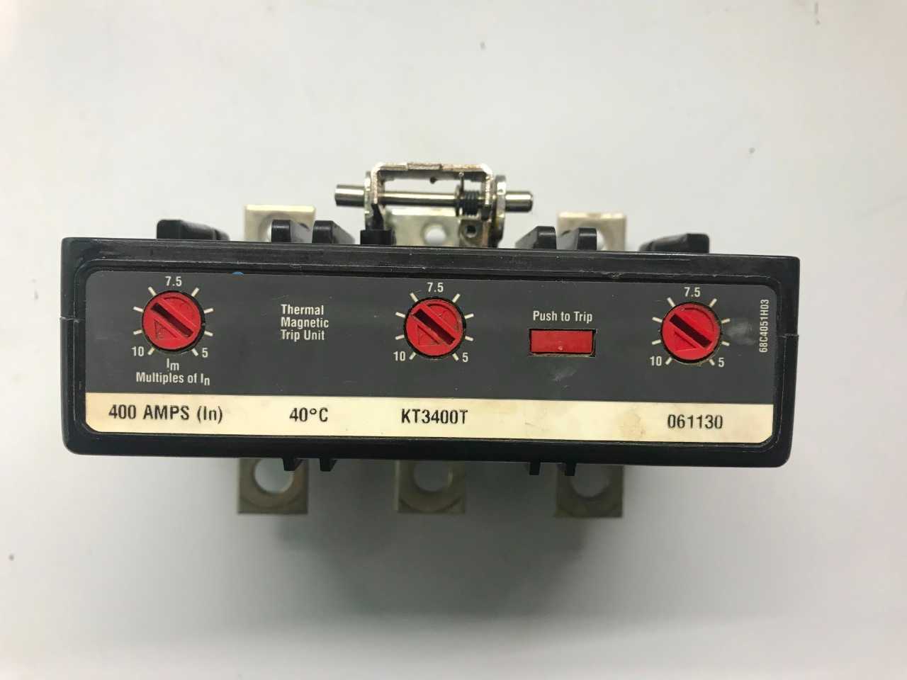 CUTLER-HAMMER 400A 3 POLE CIRCUIT BREAKER TRIP UNIT (QTY 1) - CIRCUIT BREAKERS