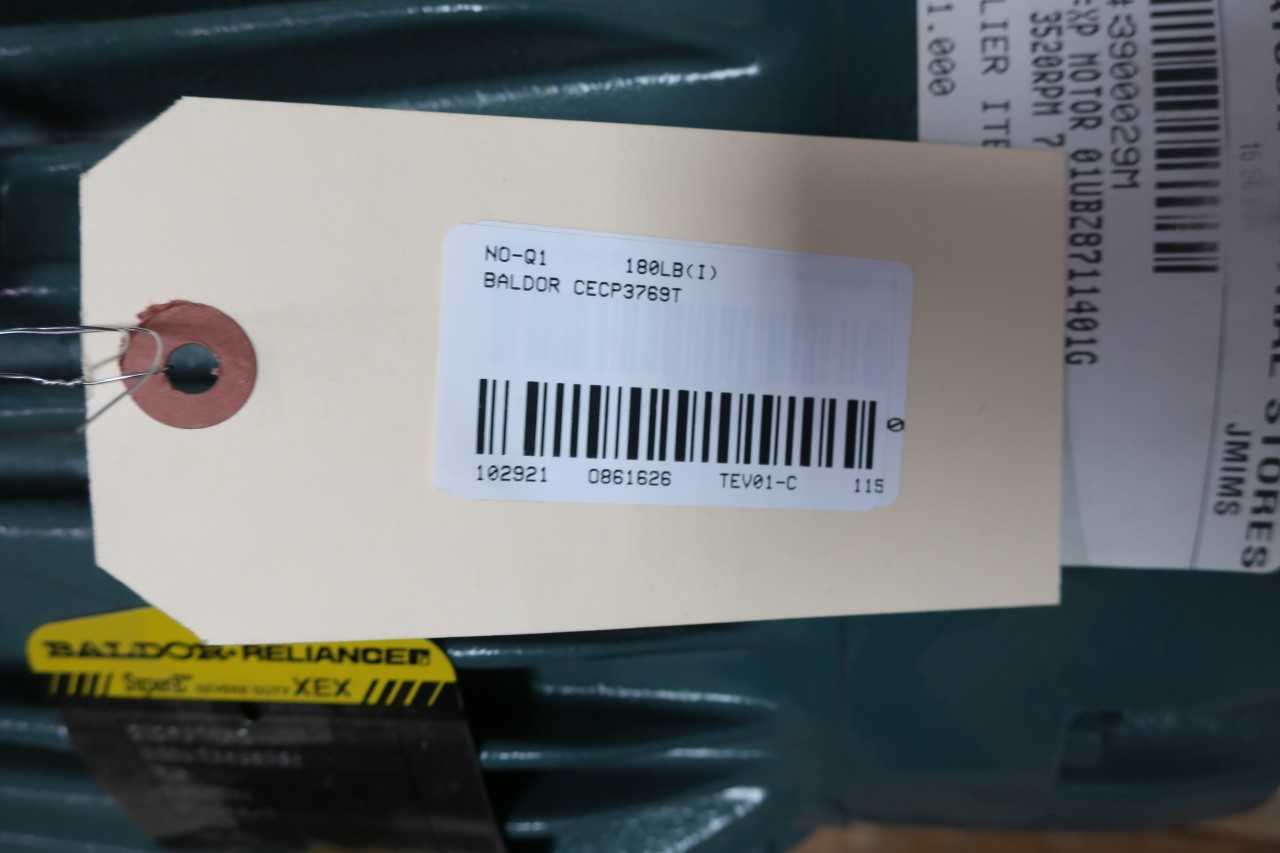 BALDOR CECP3769T 213TC 3PH 7-1/2HP 3525RPM 230/460V-AC MOTOR - ELECTRIC MOTORS