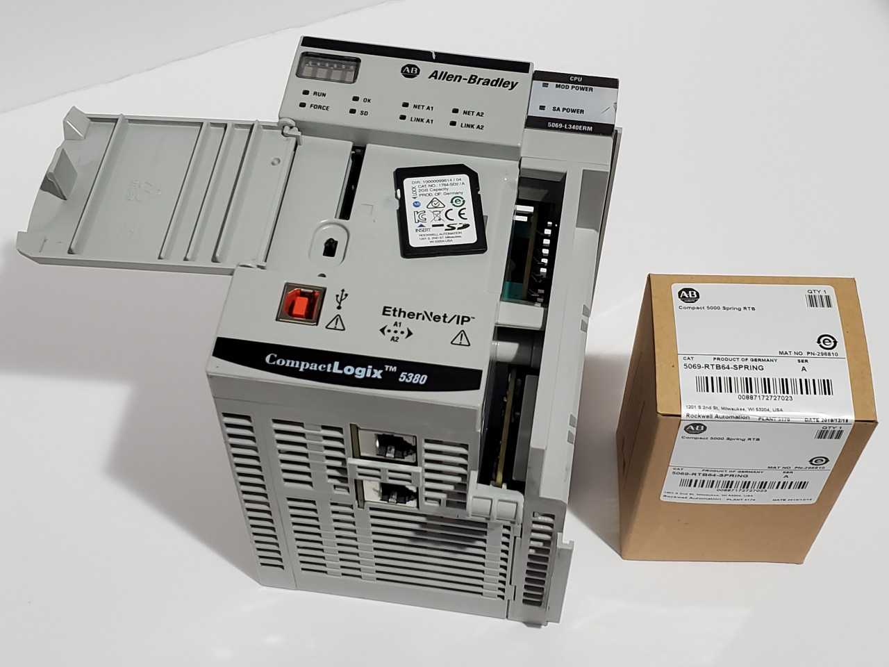 Allen Bradley CompactLogix 5069-L340ERM Plus Brand new 5069-RTB64 Spring - AUTOMATION & CONTROLS