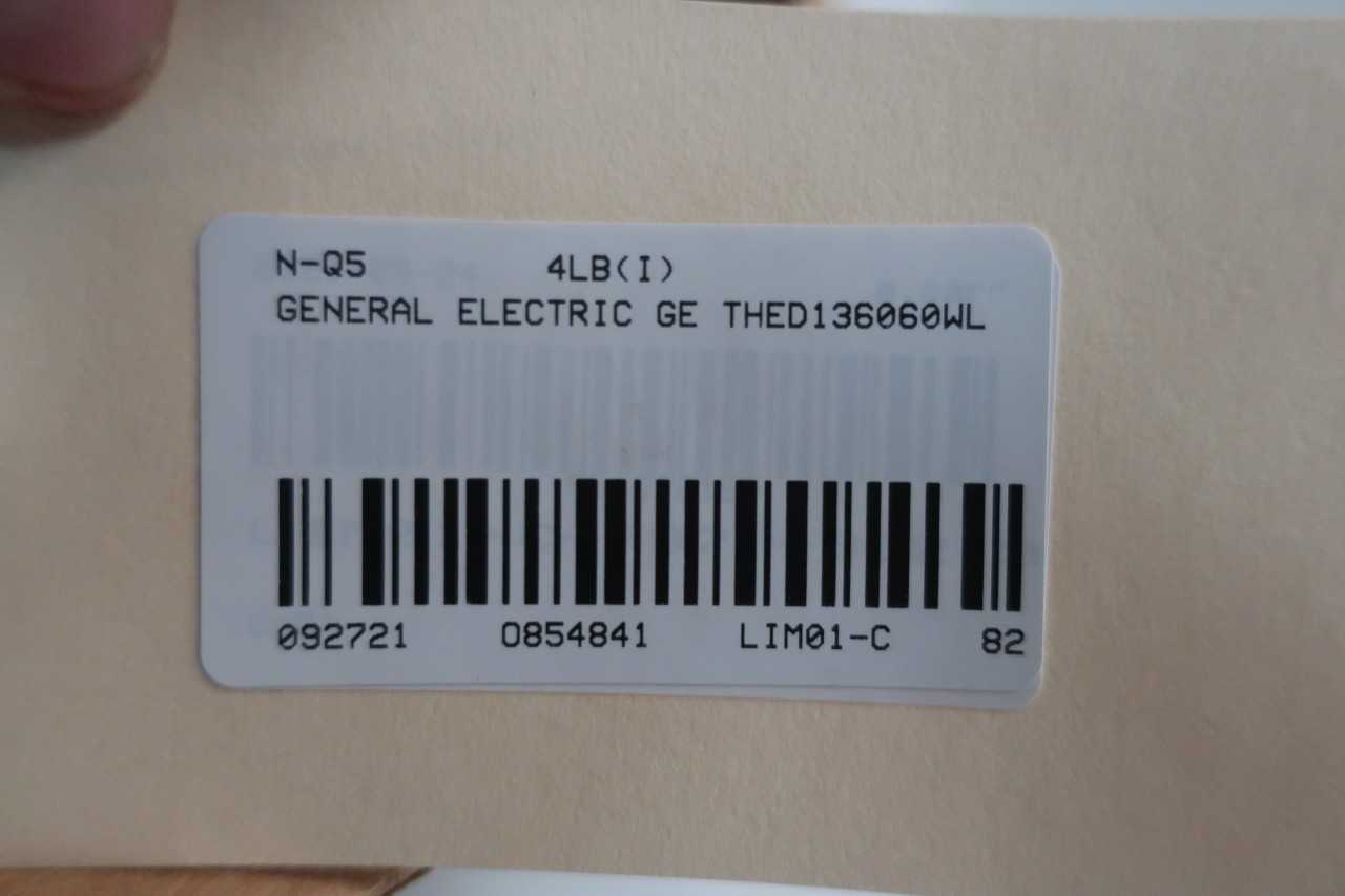 GENERAL ELECTRIC GE THED136060WL 3P 60A AMP 600V-AC MOLDED CASE CIRCUIT BREAKER - CIRCUIT BREAKERS