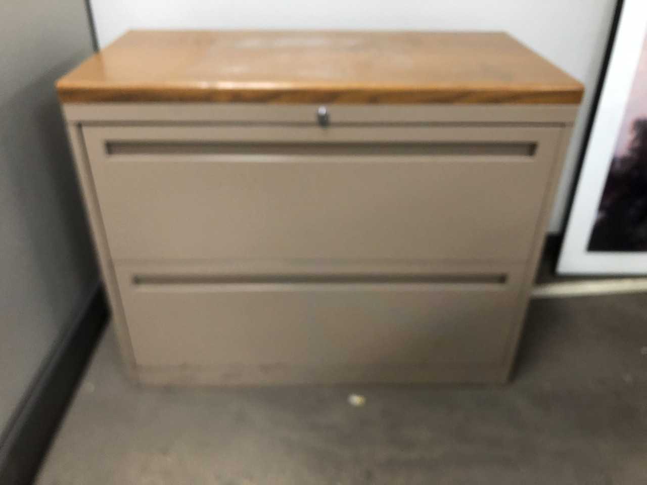 Laterial 2 Drawer File with Wooden Top - PLANT & FACILITY
