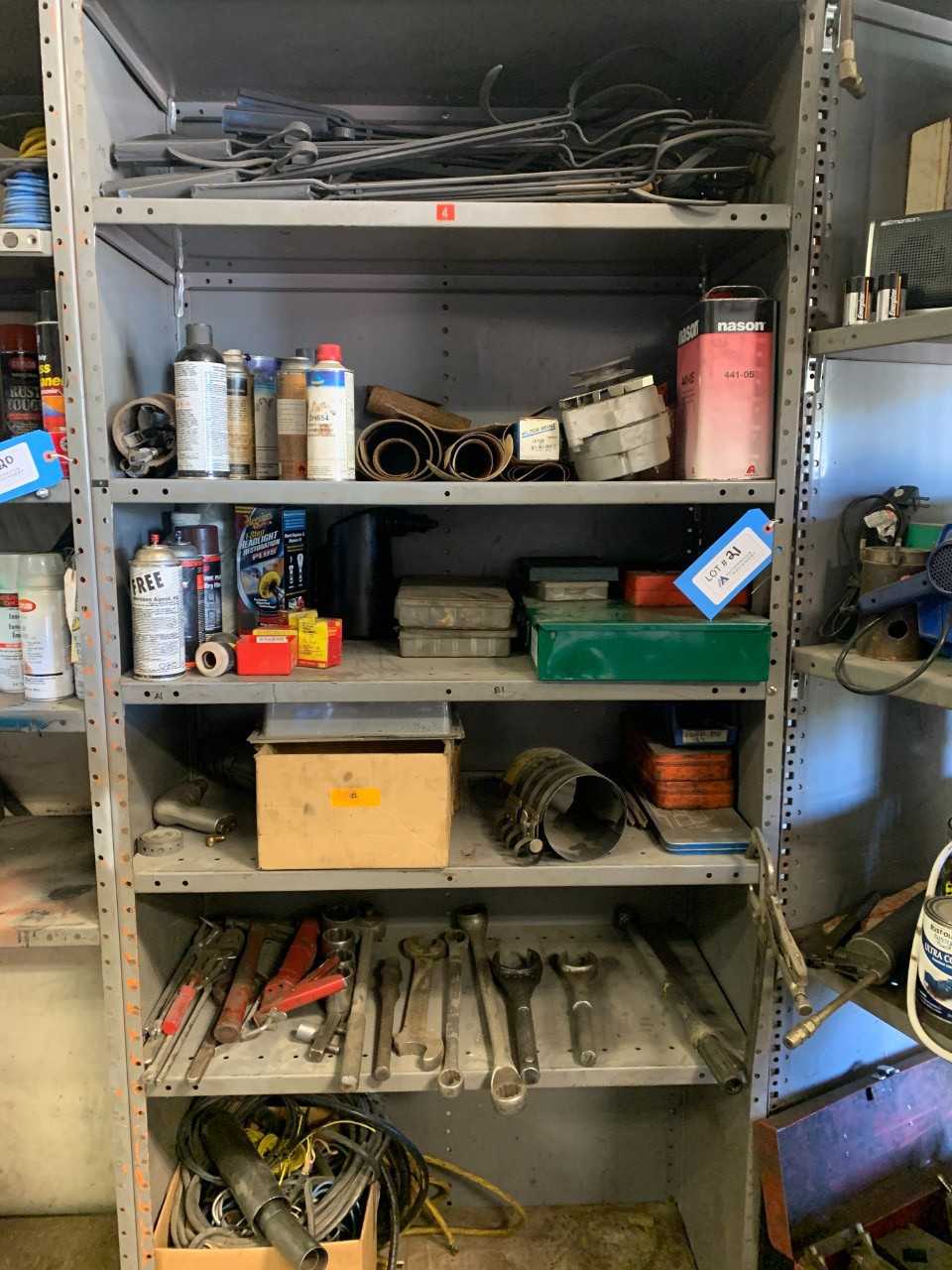 Metal Shelving unit W/ contents - SHELVING