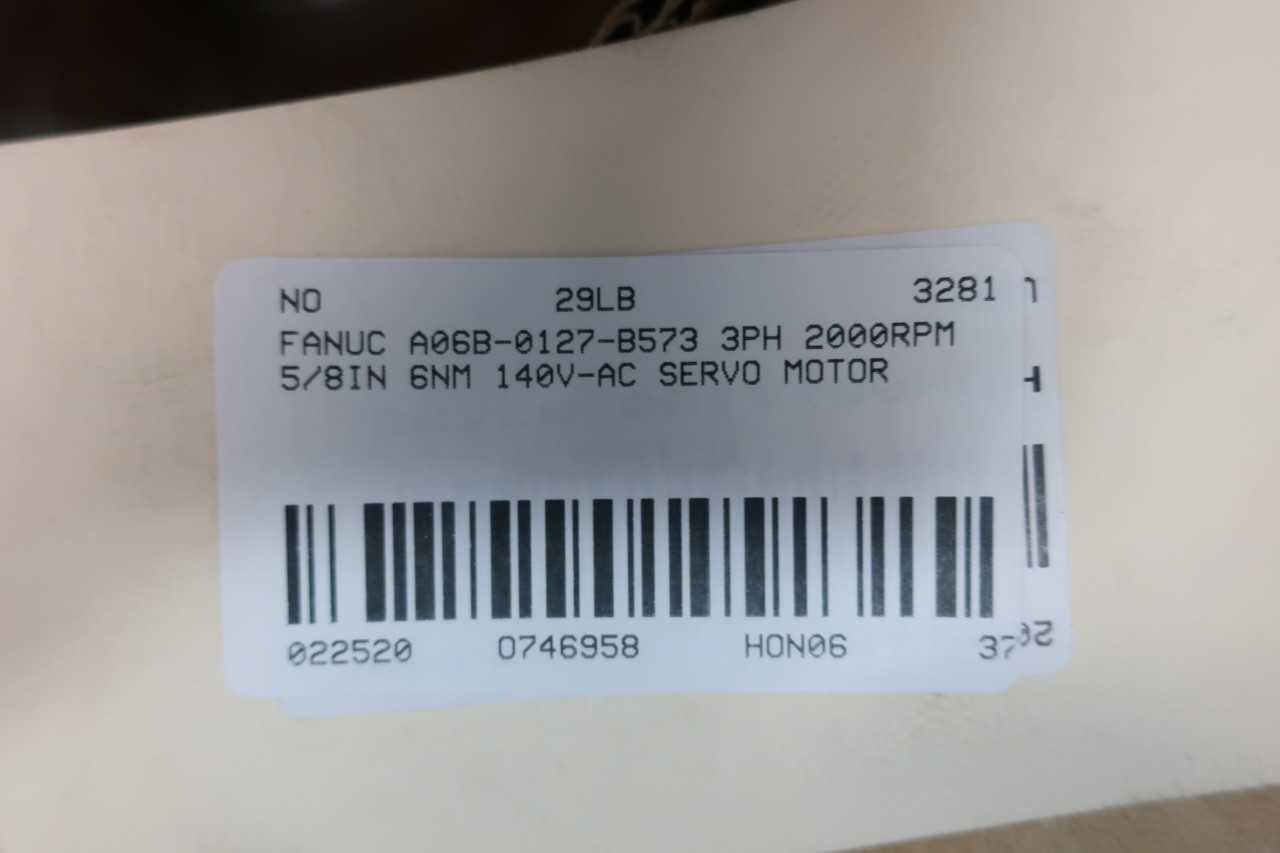 FANUC A06B-0127-B573 SERVO MOTOR 3PH 2000RPM - SERVO