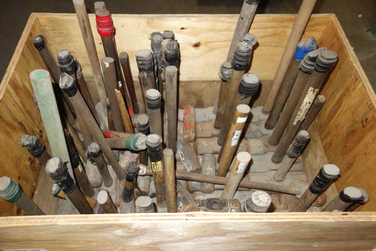 CRATE OF SLEDGE HAMMERS, ASSORTED SIZES - HAND TOOLS