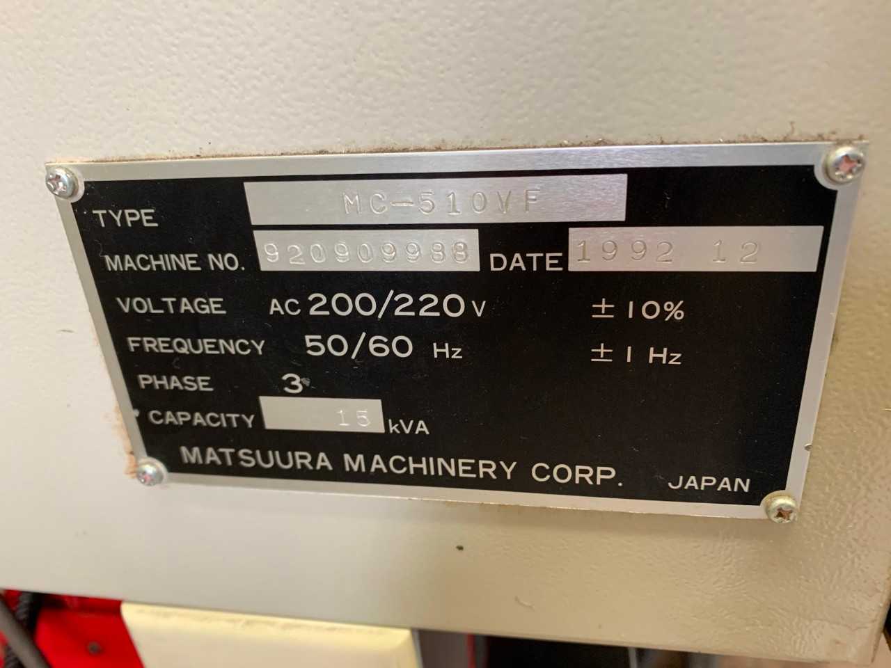 1992 Matsuura MC-510VF Vertical Machining Center - CNC MACHINING CENTERS
