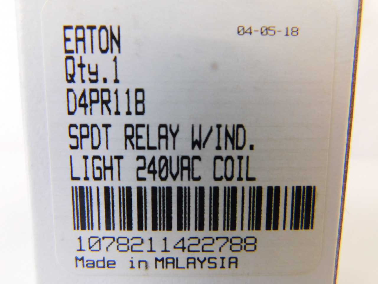 Quantity 150 of Eaton D4PR11B General Purpose Relay 240VAC - ELECTRICAL COMPONENTS