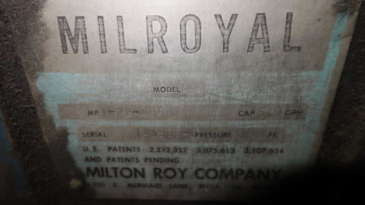 LOT OF 12 MILTON ROY METERING PUMPS 1HP 230/460V - MISCELLANEOUS