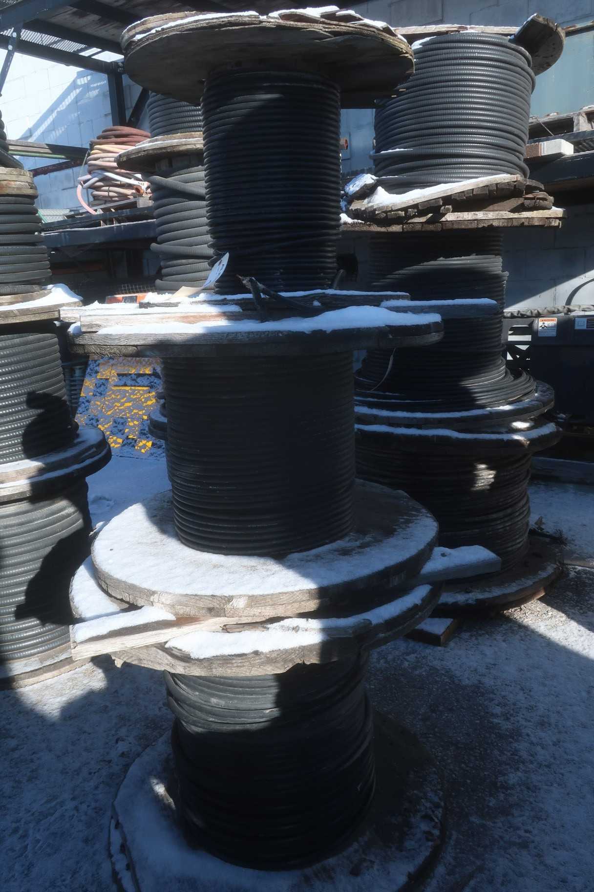 3 SPOOLS OF ASSORTED INSULATED CABLE-WIRE - ELECTRICAL COMPONENTS