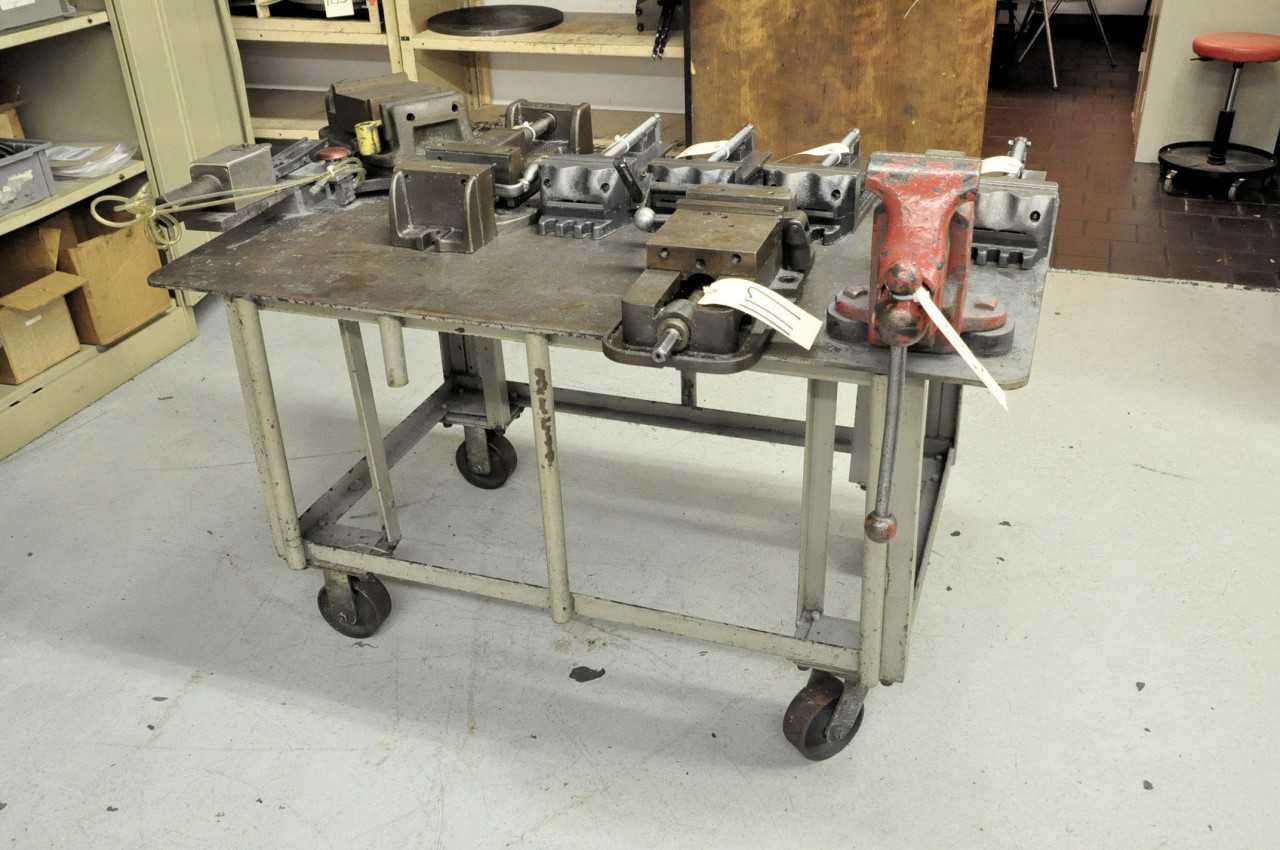 58"L X 29 1/2"W Portable Steel Cart with 5" Bench Vise, (Machine - ELECTRIC POWER TOOLS