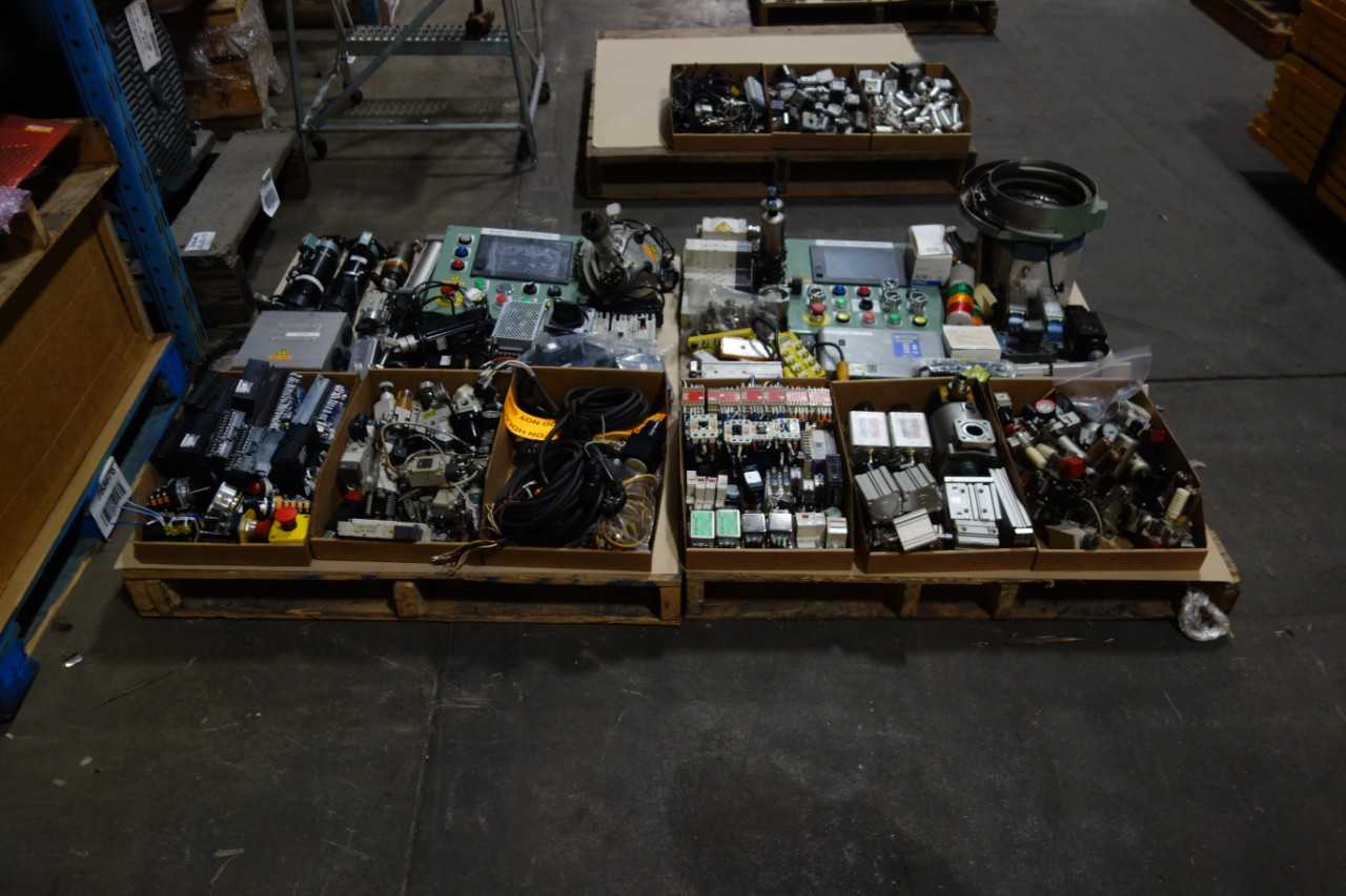 2 PALLETS OF ASSORTED ELECTRICAL   CONTROLS   PNEUMATIC REPLACEMENT PARTS - ELECTRICAL COMPONENTS