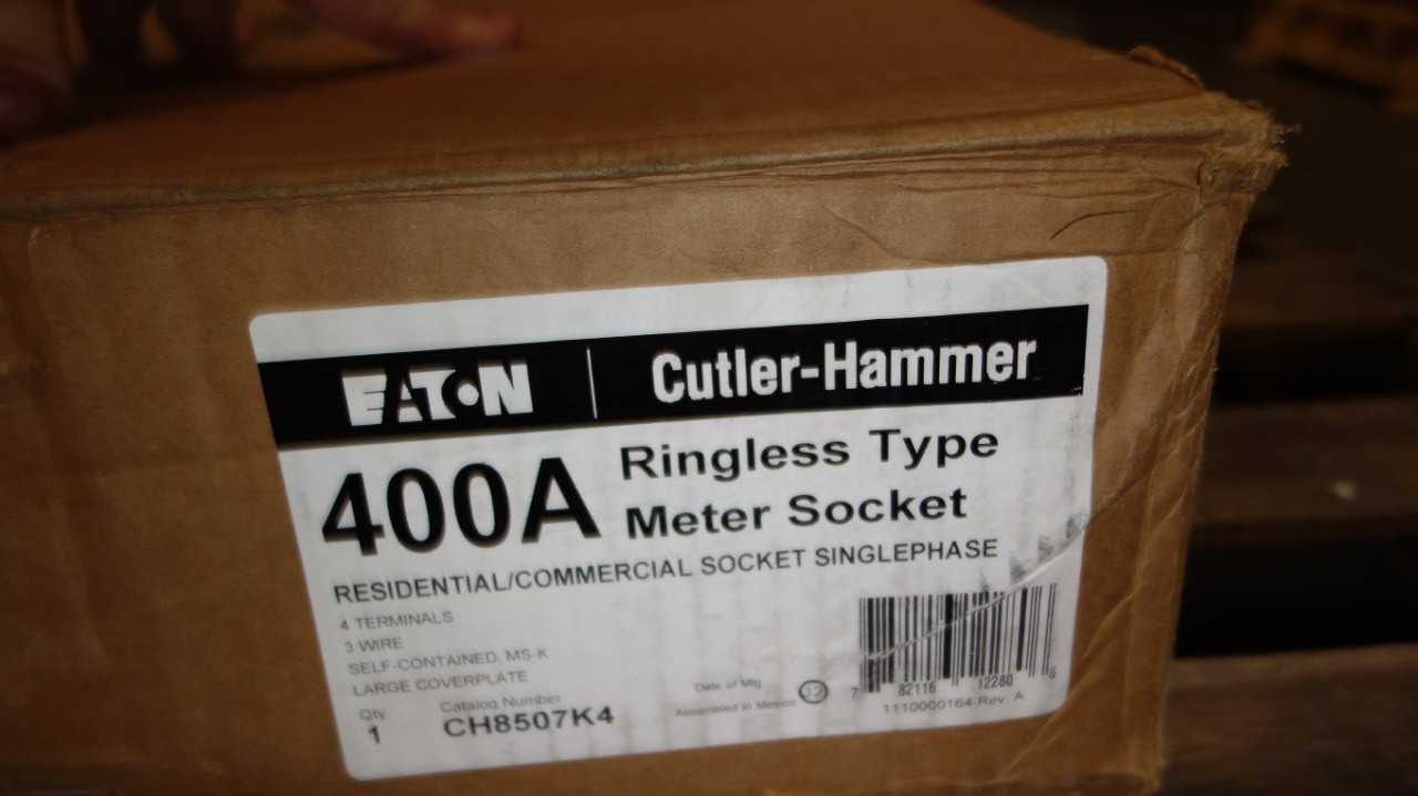 EATON CUTLER HAMMER CH8507K4 400A METER SOCKET PANEL - ELECTRICAL COMPONENTS