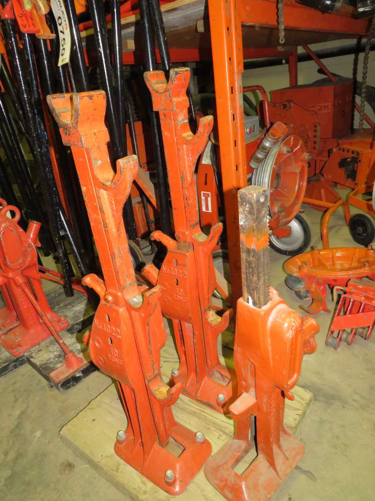LOT OF 3 DUFF-NORTON 1022 10T CAPACITY REEL JACK STANDS - ELECTRIC POWER TOOLS