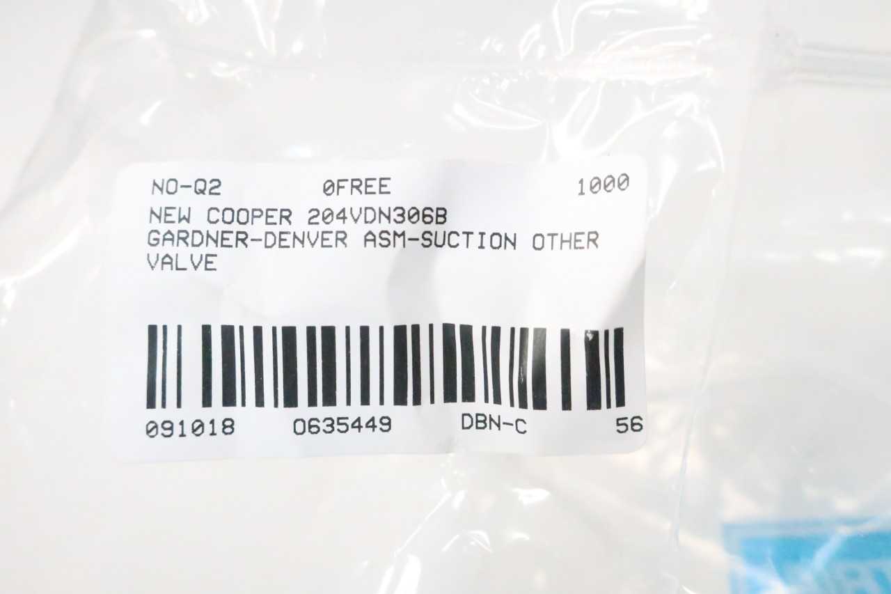 NEW COOPER 204VDN306B GARDNER-DENVER SUCTION VALVE ASSEMBLY AIR COMPRESSOR PARTS AND ACCESSORY - AIR COMPRESSORS