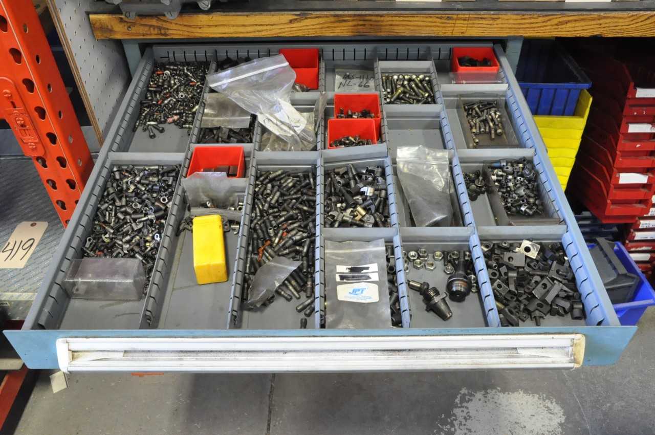 Vidmar 7-Drawer Tooling Cabinet with Misc. Insert Tooling Contents, (Wood Top Not Included) - TOOL STORAGE
