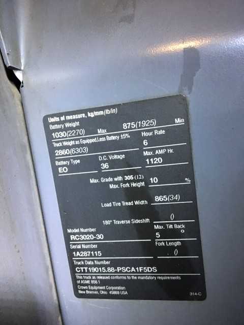 2005 Crown RC3020-30 standup counterbalance, Lemoyne, PA - FORKLIFTS