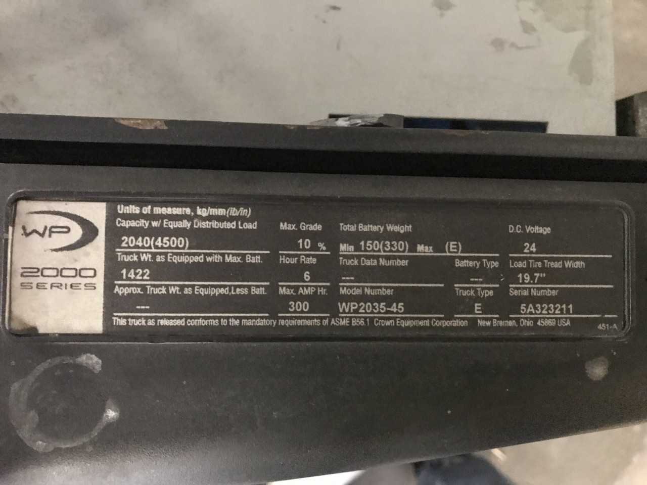 2004 Crown WP2034-45 walkie pallet jack, Las Vegas, NV - MANUAL PALLET JACKS