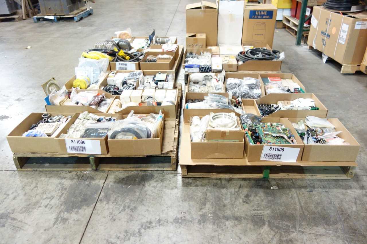 4 PALLETS OF ASSORTED MISCELLANEOUS INDUSTRIAL SURPLUS - ELECTRICAL COMPONENTS