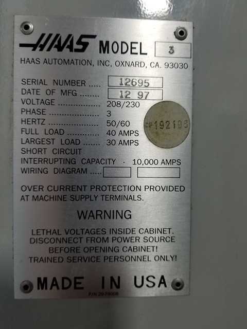 1997 Haas VF3 CNC Vertical Machining Center - CNC MACHINING CENTERS