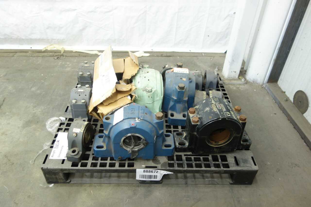 PALLET OF ASSORTED PILLOW BLOCK BEARINGS AND HOUSINGS - BEARINGS