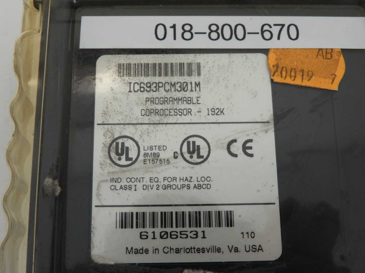 Alstom IC693PCM301M Programmable Coprocessor - 192K (NIP) - AUTOMATION & CONTROLS
