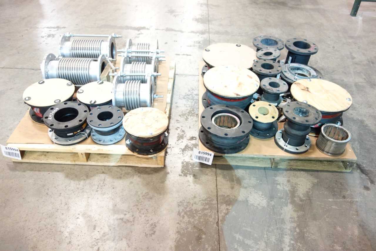 2 PALLETS OF ASSORTED EXPANSION JOINTS - UNAFLEX METAL, TOWNLEY - POWER TRANSMISSION
