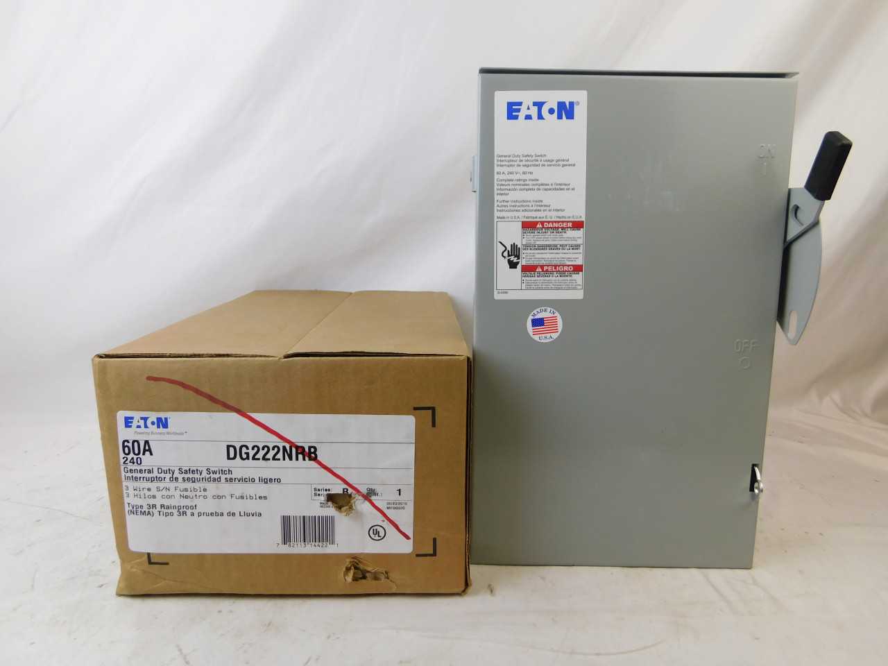 Quantity 5 of Eaton DG222NRB Safety Switch 2P 60A 240VAC - ELECTRICAL COMPONENTS Quantity 5 of Eaton DG222NRB Safety Switch 2P 60A 240VAC - ELECTRICAL COMPONENTS