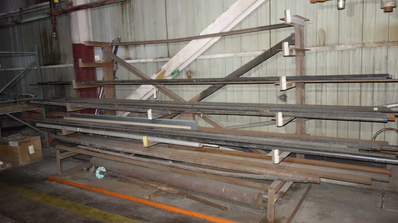 ASSORTED METAL STOCK/BOILER TUBES WITH RACKING - PALLET RACKING