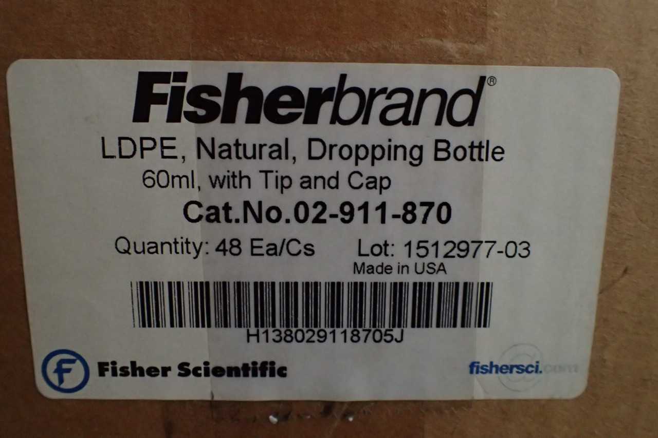 10-Pack Fisher Scientific 60mL Clear Dropper Dropping Bottle w/ Cap 02-911-870 - INDUSTRIAL PARTS