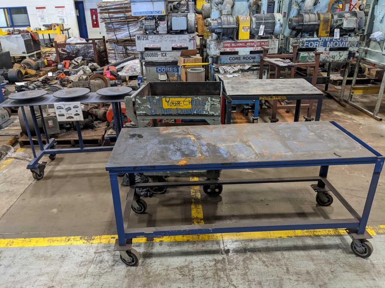 LOT OF 8 ROLLING STEEL CARTS - ROLLING CARTS