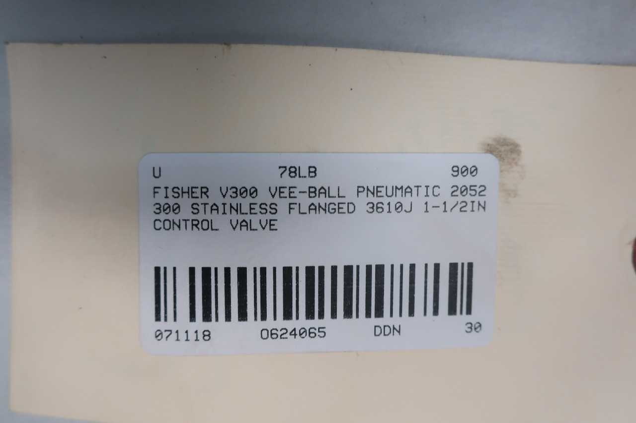 FISHER V300 VEE-BALL STAINLESS CONTROL VALVE 1-1/2IN - CONTROL VALVE