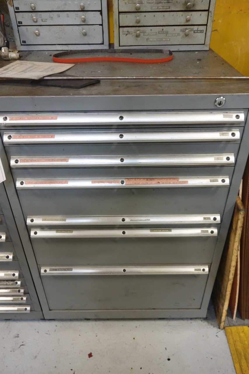 Tool cabinet with end mills, face mills, boring heaads - ELECTRIC POWER TOOLS