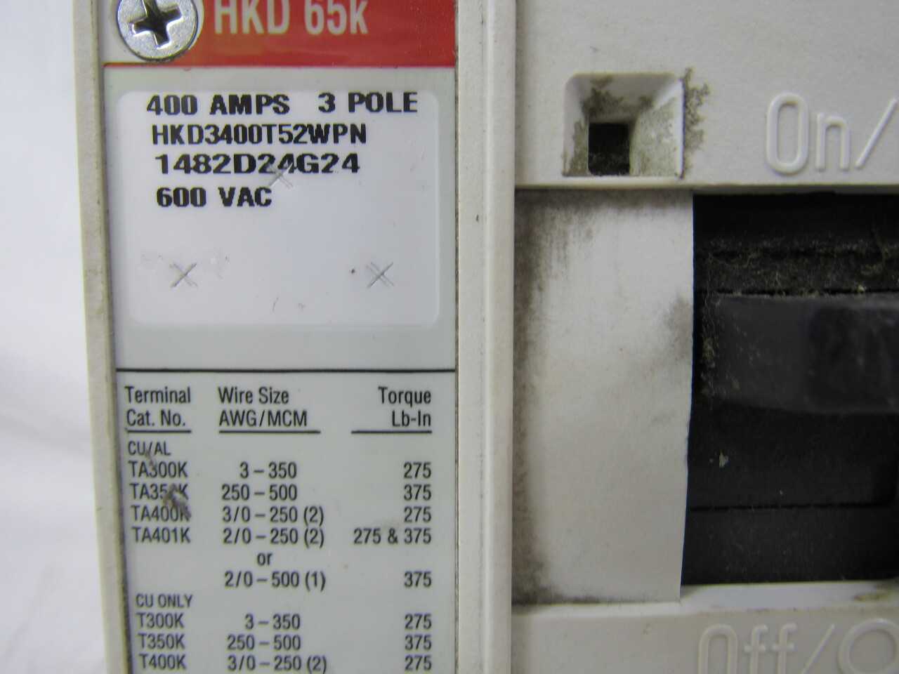 Quantity of 1x HKD3400T52WPN MCCB/Molded Case Circuit Breaker - CIRCUIT BREAKERS