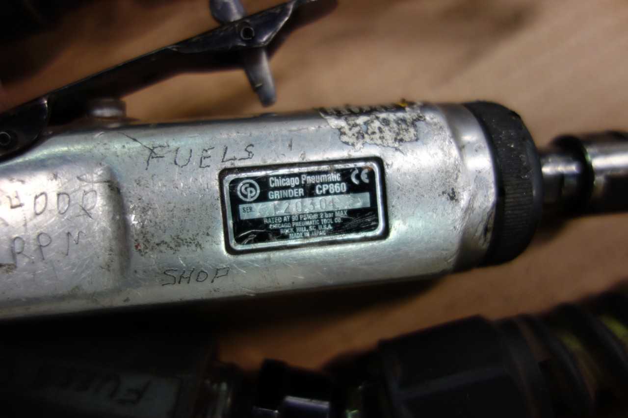LOT OF 3 ASSORTED CHICAGO PNEUMATIC AIR GRINDERS - PNEUMATIC POWER TOOL