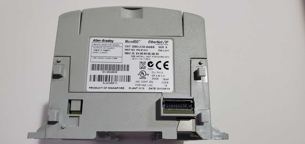 Allen Bradley Micro 850 2080-LC50-24QBB PLC - AUTOMATION & CONTROLS