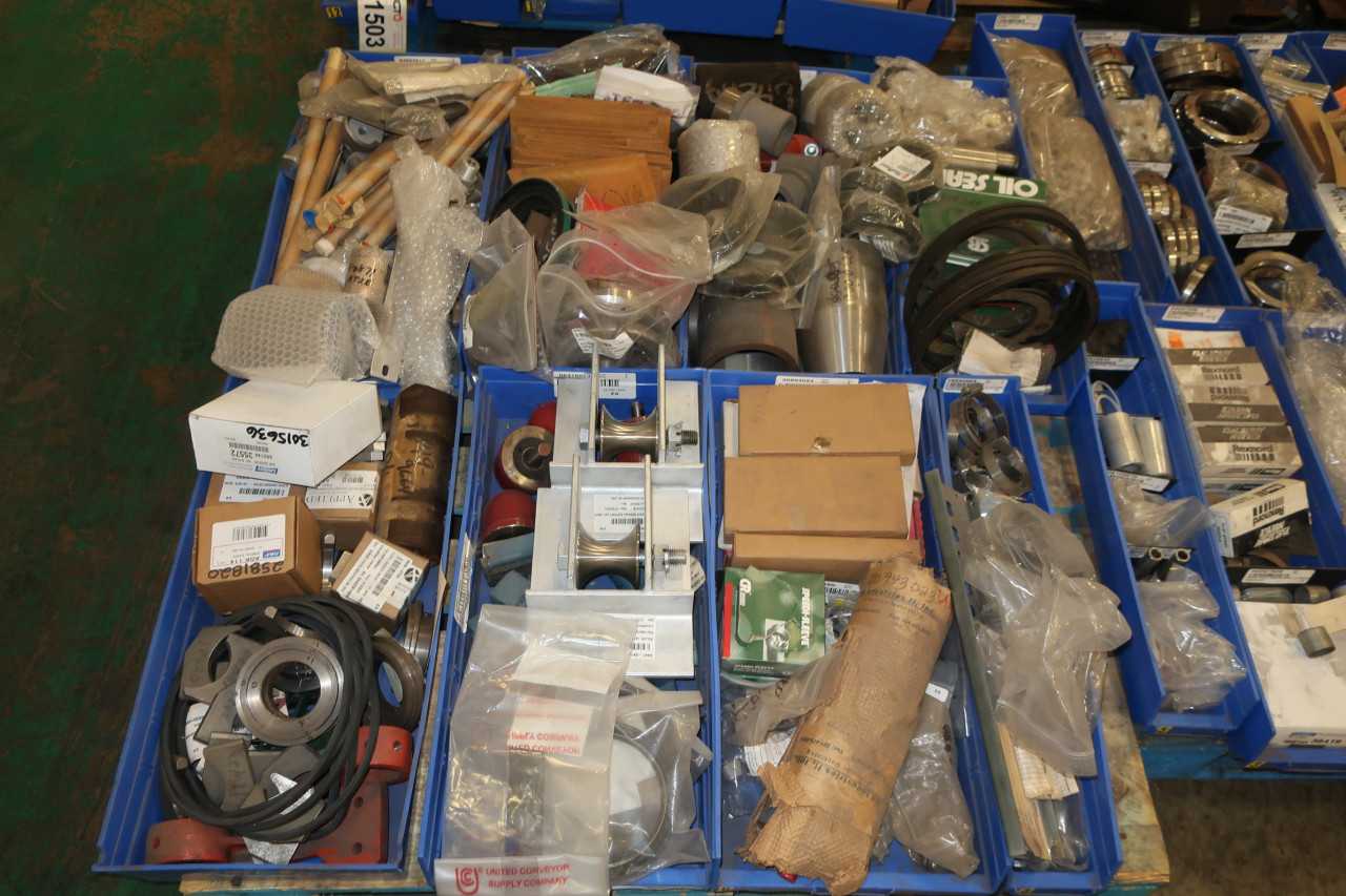 6 PALLETS OF ASSORTED POWER TRANSMISSION BELTS SEALS SPROCKETS HOSES COUPLINGS - POWER TRANSMISSION