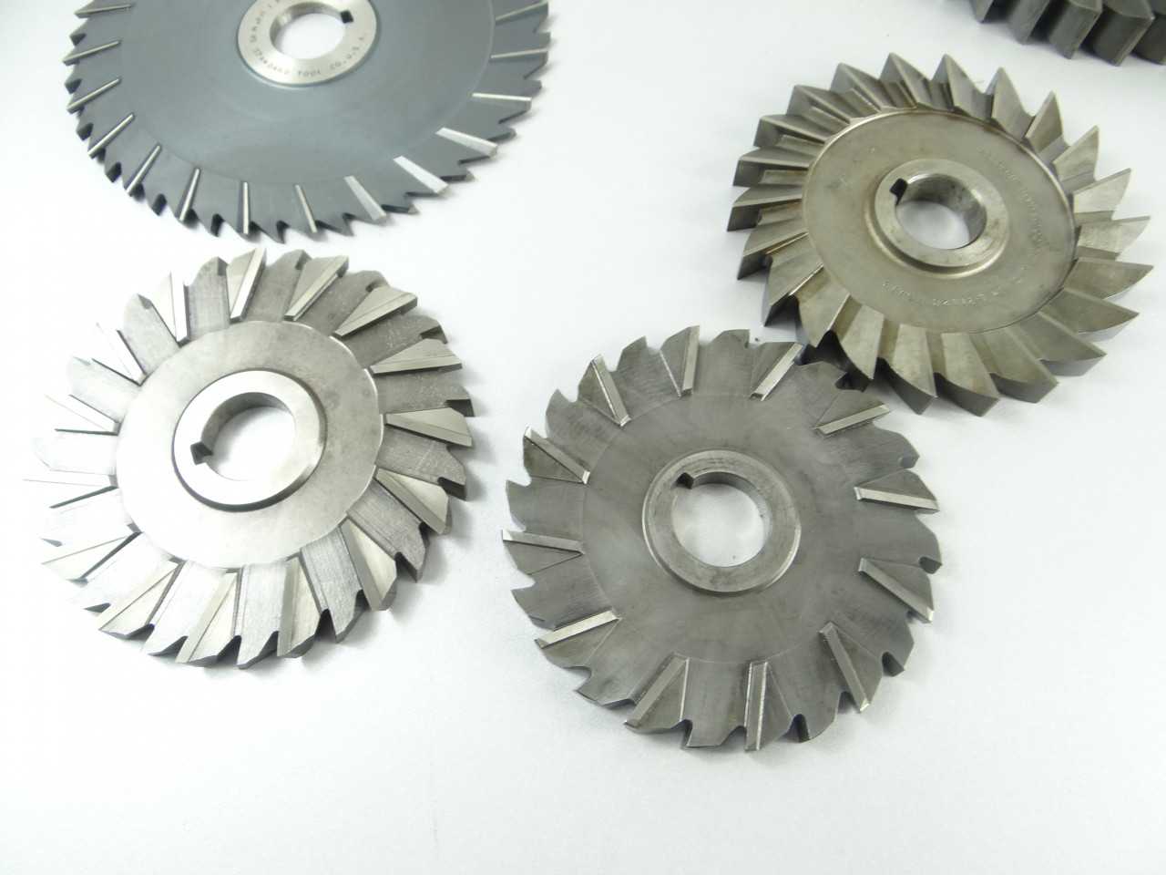Lot of 6 HSS Staggered Straight Tooth Milling Cutters - MACHINING ACCESSORIES & TOOLING