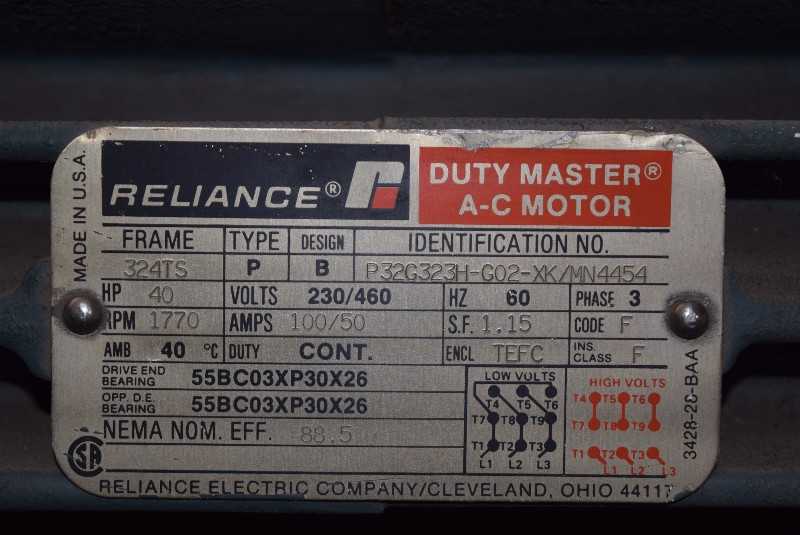 RELIANCE 40 HP ELECTRIC MOTOR - MISCELLANEOUS