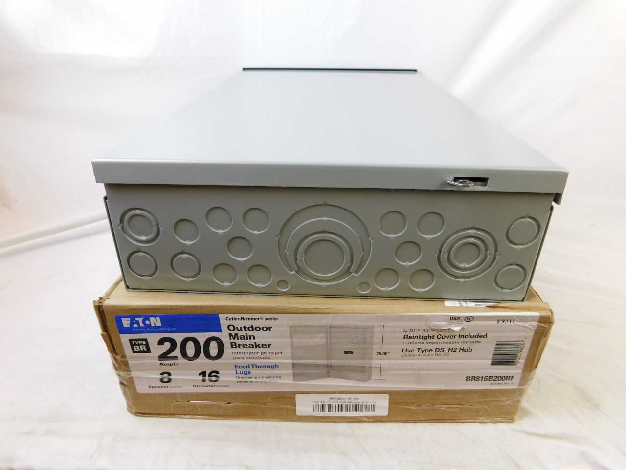 (3) Eaton BR816B200RF Main Breaker Panel Type BR 200A 120/240VAC 1 Ph 16 Cir 8 Sp NEMA Type 3R - ELECTRICAL COMPONENTS