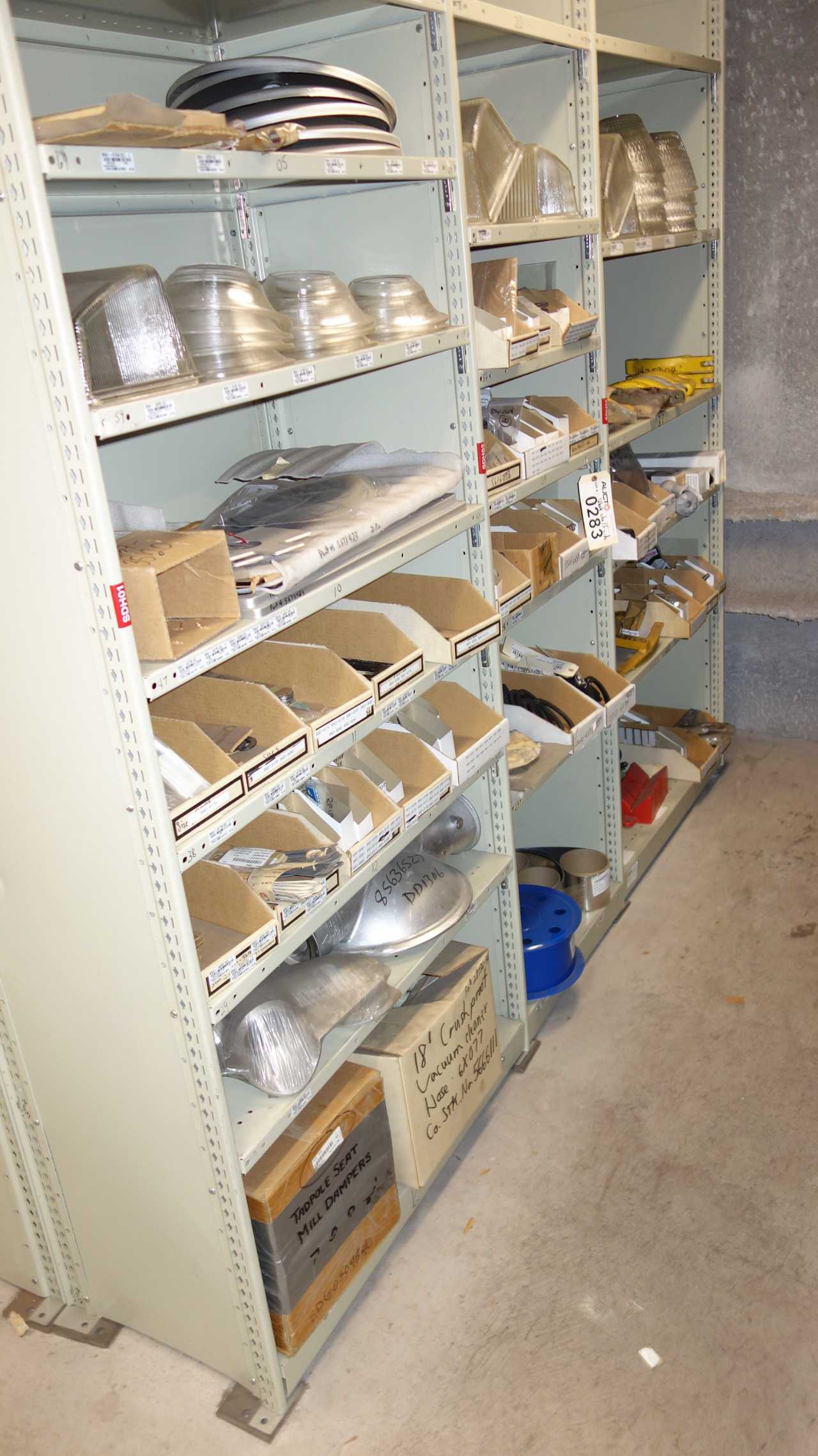 CONTENTS OF 3 SHELF COLUMNS, ASSORTED MRO - SHELVING