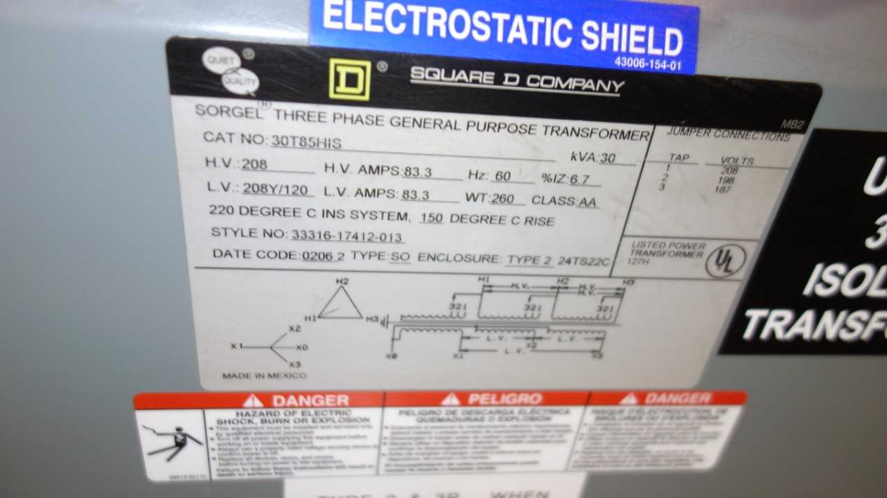 LOT OF 2 SQUARE D 30T85HIS 40KVA 208V-AC 120V-AC TRANSFORMER W/ PANELBOARD  DELAYED REMOVAL - CONTROL TRANSFORMERS