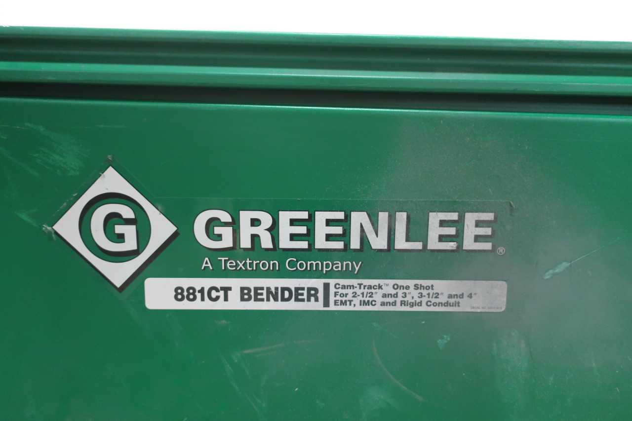 GREENLEE 881CT 90DEG CONDUIT PIPE BENDER 2-1/2-4IN - ELECTRIC POWER TOOLS