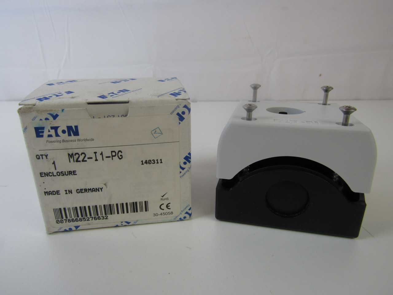 Quantity 2 of Eaton M22-I1-PG Pushbutton Enclosure White - ELECTRICAL COMPONENTS