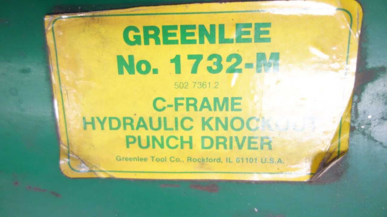 GREENLEE 1732-M C-FRAME HYDRAULIC KNOCKOUT PUNCH DRIVER - ELECTRIC POWER TOOLS