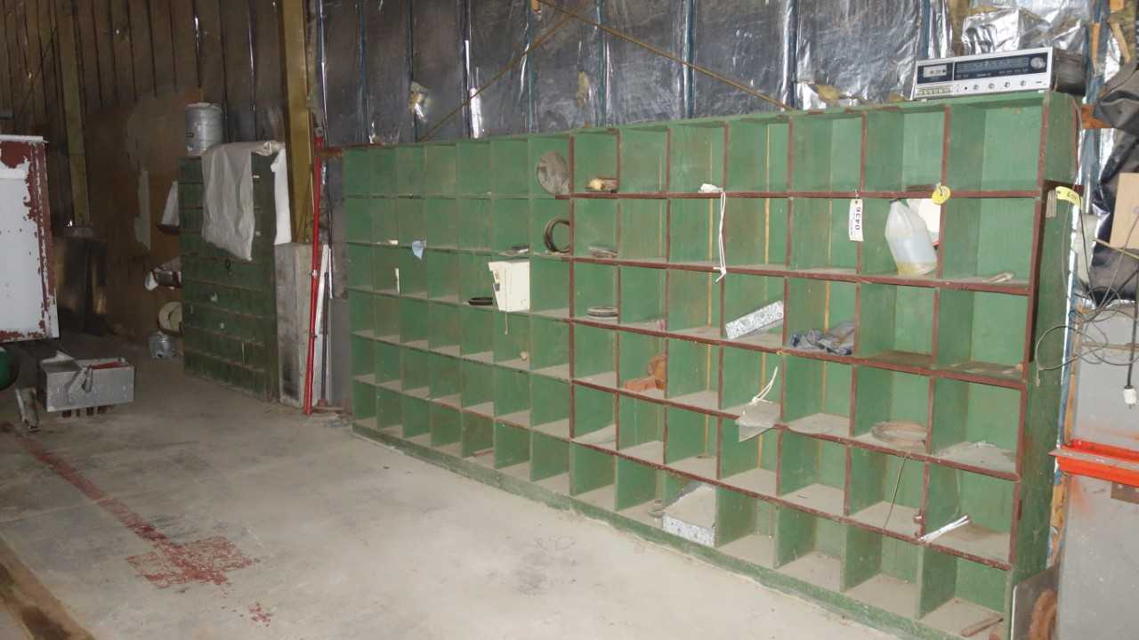 LOT OF 2 WOODEN PIGEON HOLE CABINETS WITH CONTENTS - INDUSTRIAL PARTS