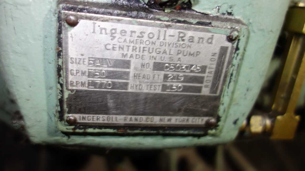 INGERSOLL RAND 5ALV SPLIT CASE CENTRIFUGAL PUMP MOTOR - CENTRIFUGAL PUMP