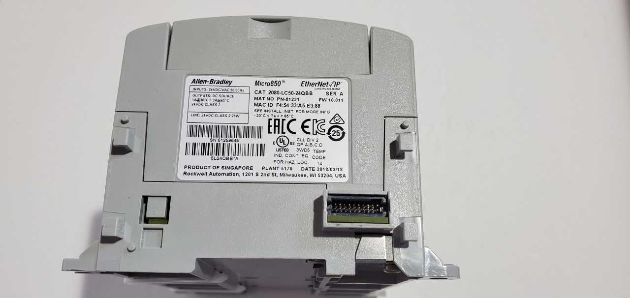 Allen Bradley Micro 850 2080-LC50-24QBB PLC - AUTOMATION & CONTROLS